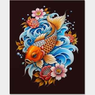 Japanese Koi Fish tattoo Posters and Art